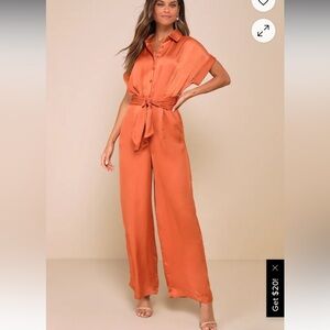 Steve Madden Orange Wide-Leg Jumpsuit
